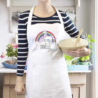 Personalised Memento Kitchen, Baking & Dining Gifts Personalised Unicorn White Apron