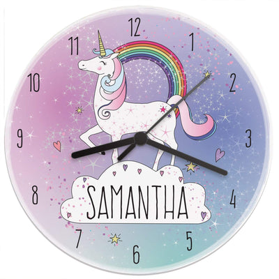 Personalised Memento Clocks & Watches Personalised Unicorn Wooden Clock