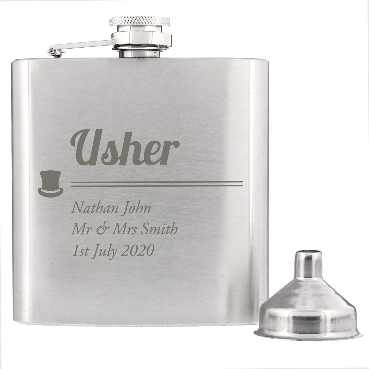 Personalised Memento Glasses & Barware Personalised Usher Hip Flask