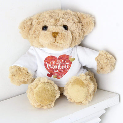 Personalised Memento Plush Personalised Valentine's Day Confetti Hearts Teddy Bear