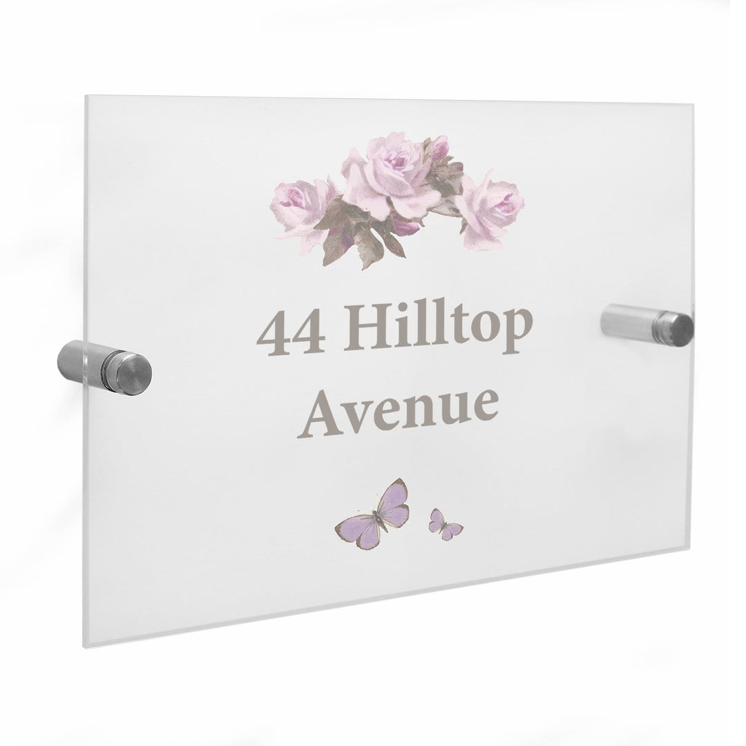 Personalised Memento Hanging Decorations &amp; Signs Personalised Vintage Rose Acrylic House Sign