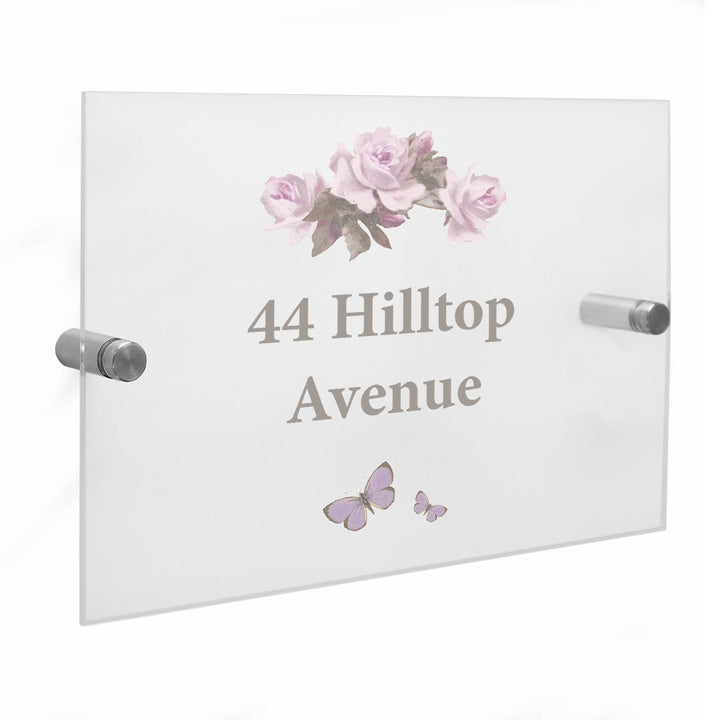 Personalised Memento Hanging Decorations &amp; Signs Personalised Vintage Rose Acrylic House Sign