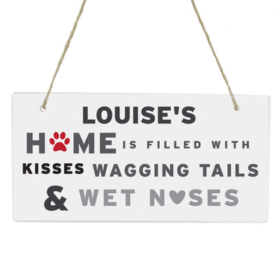 Personalised Memento Wooden Personalised 'Wagging Tails' Dog Wooden Sign