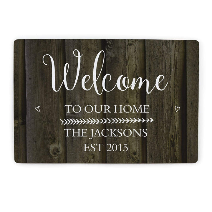 Personalised Memento Hanging Decorations &amp; Signs Personalised Walnut Wood Grain Metal Sign