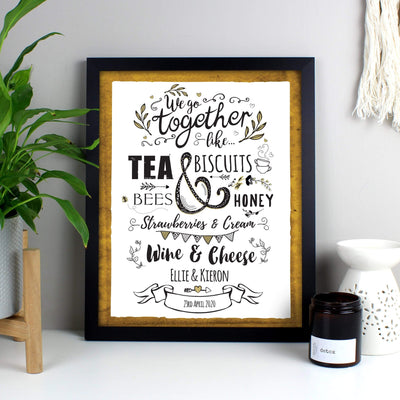 Personalised Memento Framed Prints & Canvases Personalised We Go Together Like... Black Framed Print