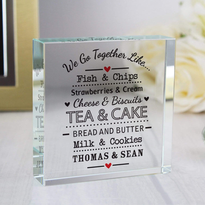 Personalised Memento Ornaments Personalised We Go Together Like... Large Crystal Token