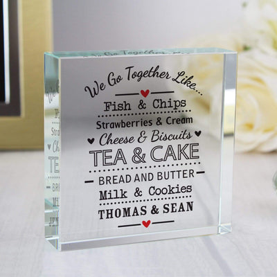 Personalised Memento Ornaments Personalised We Go Together Like... Large Crystal Token