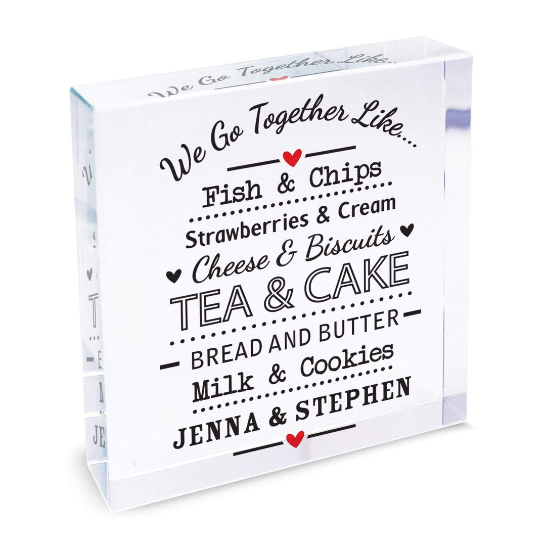 Personalised Memento Ornaments Personalised We Go Together Like... Large Crystal Token