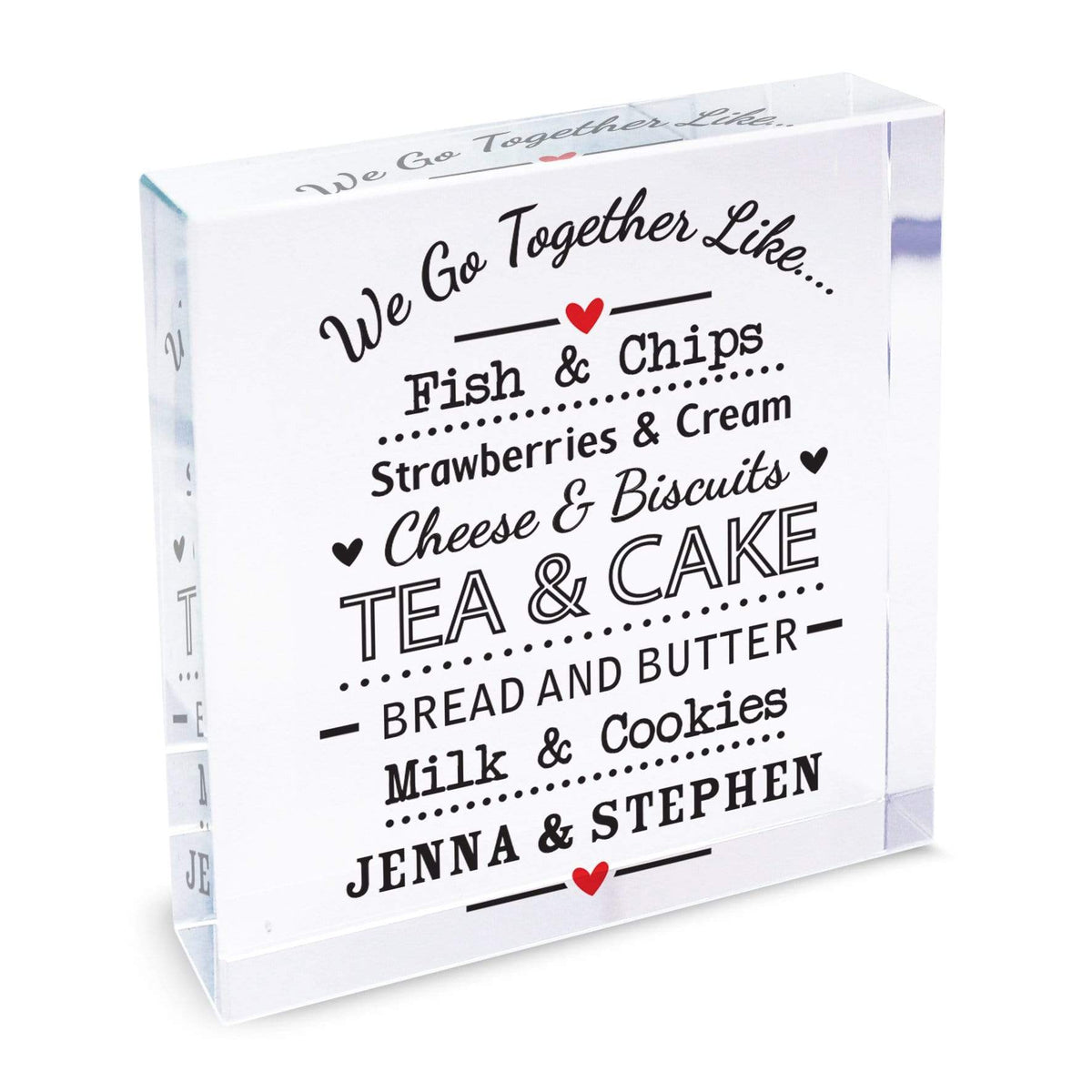 Personalised Memento Ornaments Personalised We Go Together Like... Large Crystal Token