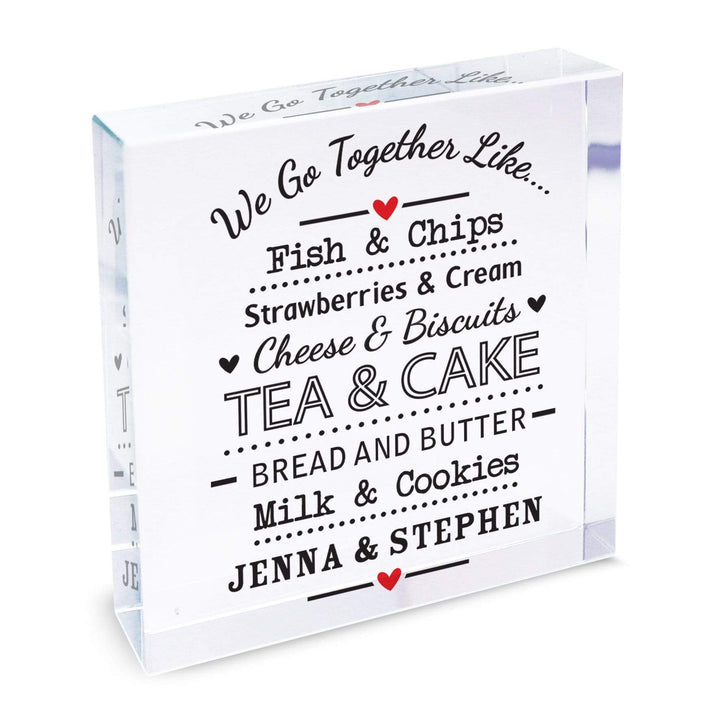 Personalised Memento Ornaments Personalised We Go Together Like... Large Crystal Token