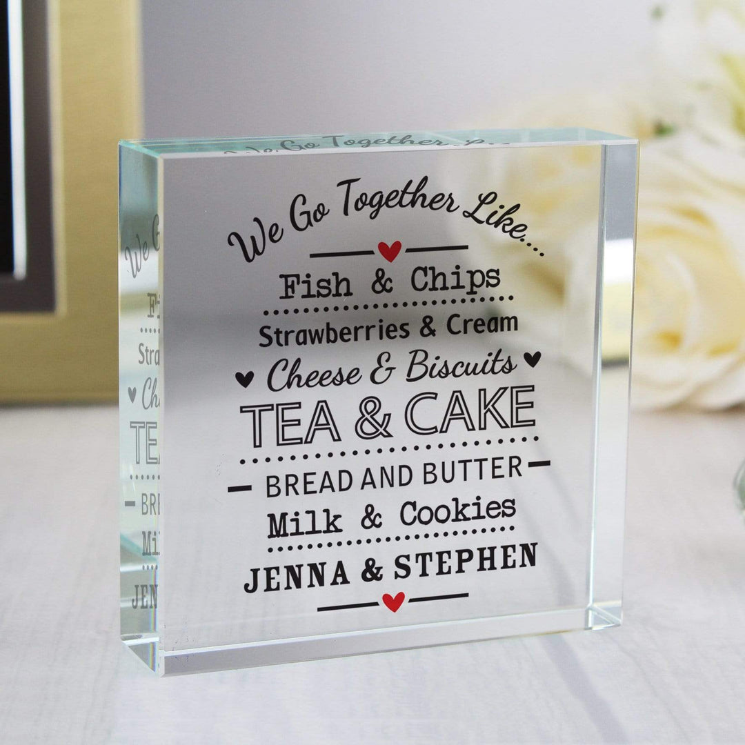 Personalised Memento Ornaments Personalised We Go Together Like... Large Crystal Token