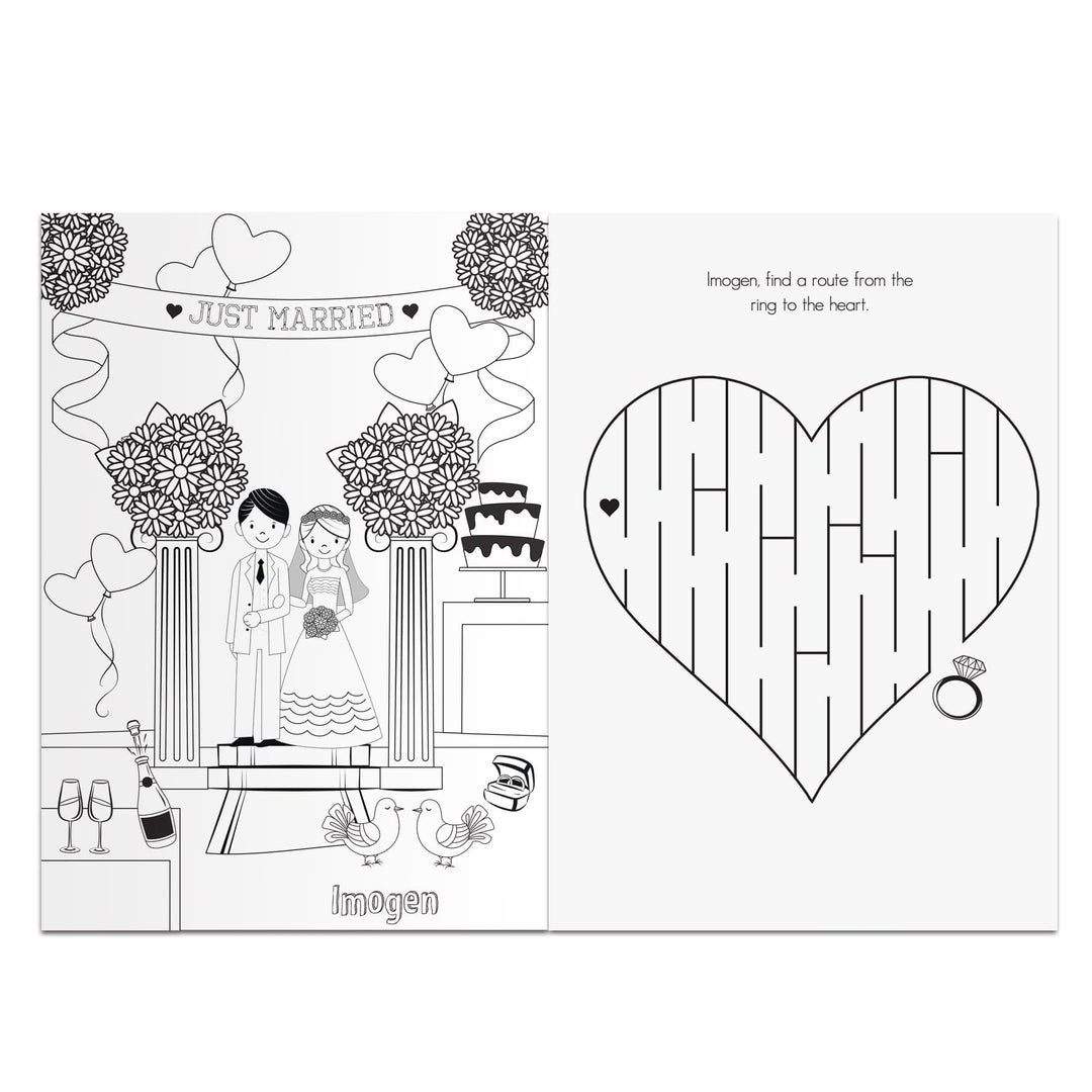 Personalised Memento Books Personalised Wedding Activity Book for Girls