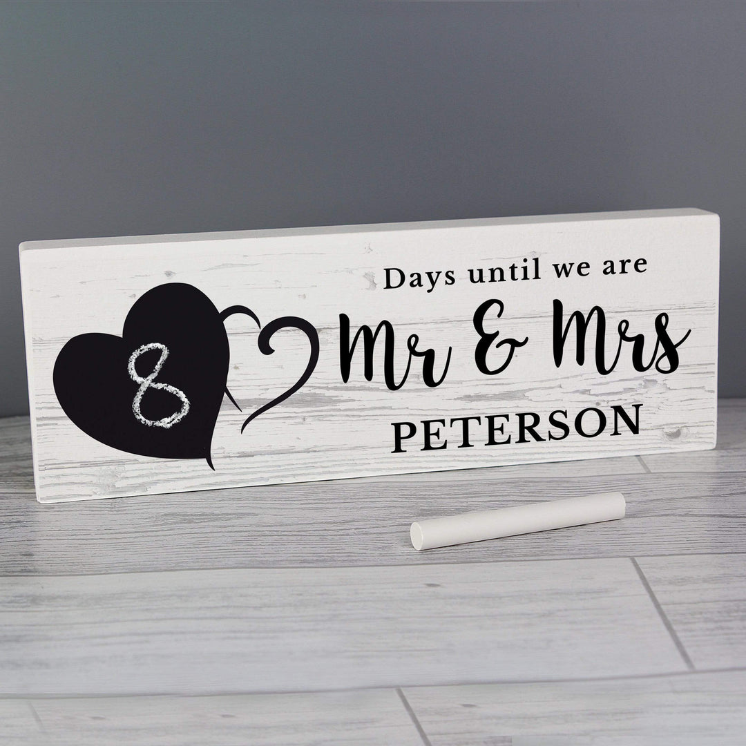 Personalised Memento Hanging Decorations &amp; Signs Personalised Wedding Countdown Sign
