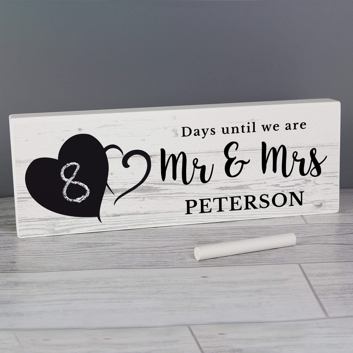 Personalised Memento Hanging Decorations & Signs Personalised Wedding Countdown Sign
