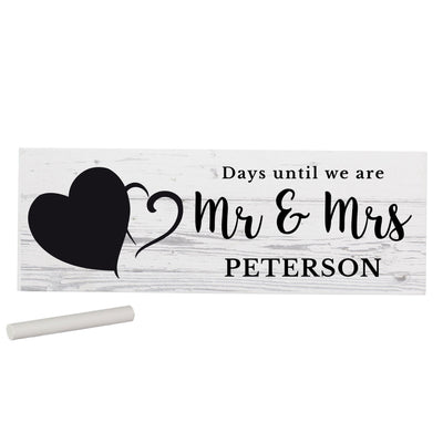 Personalised Memento Hanging Decorations & Signs Personalised Wedding Countdown Sign