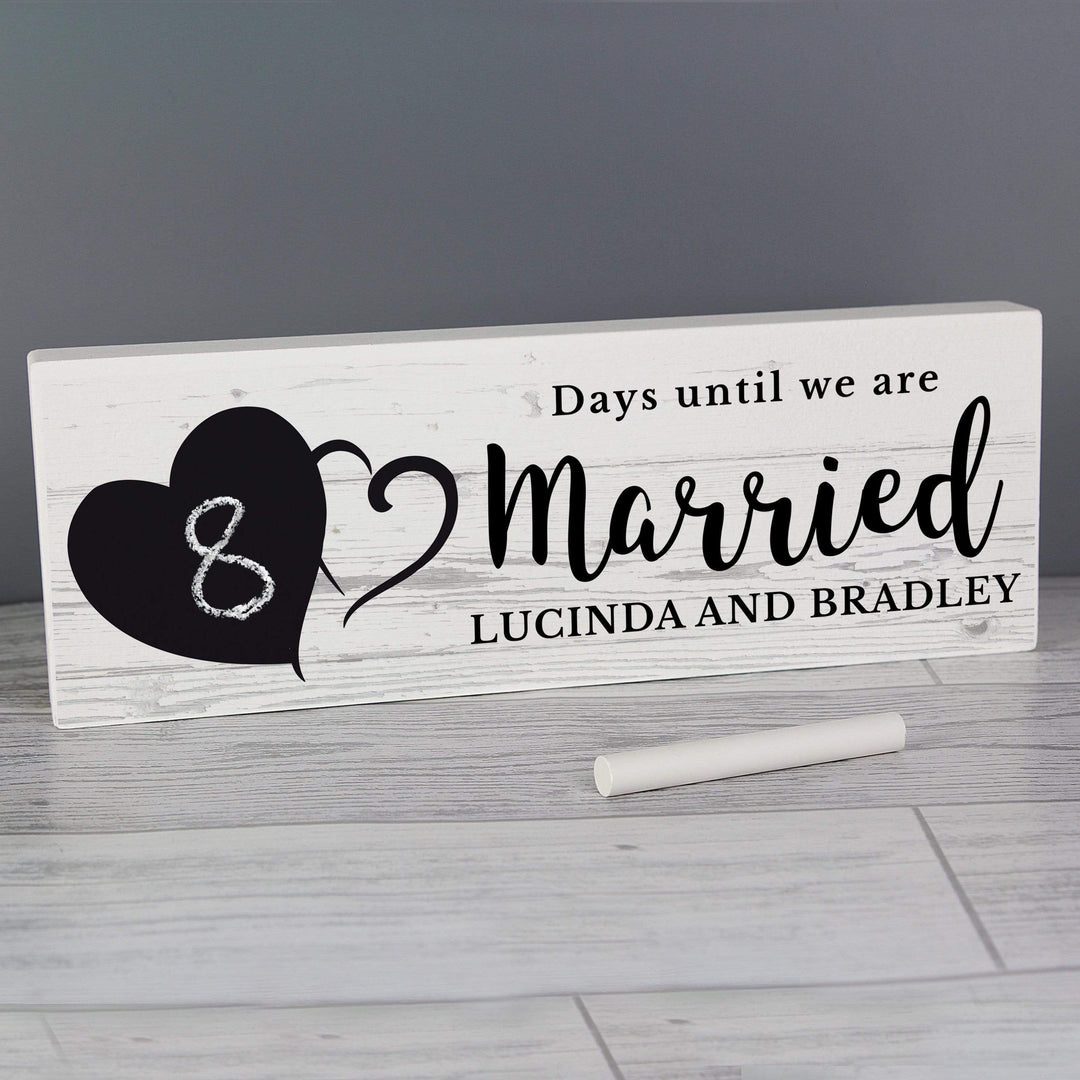 Personalised Memento Hanging Decorations &amp; Signs Personalised Wedding Countdown Sign