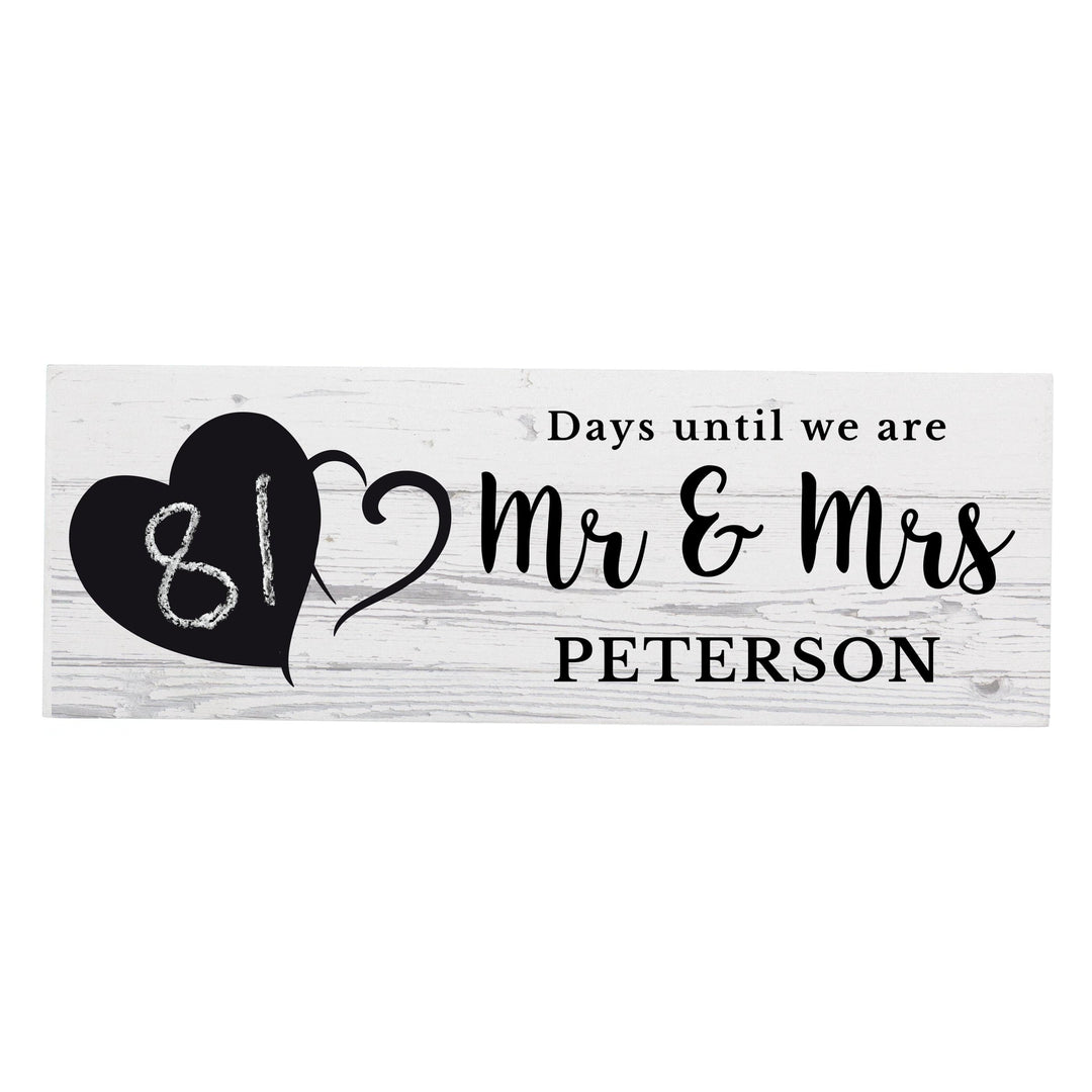 Personalised Memento Hanging Decorations &amp; Signs Personalised Wedding Countdown Sign