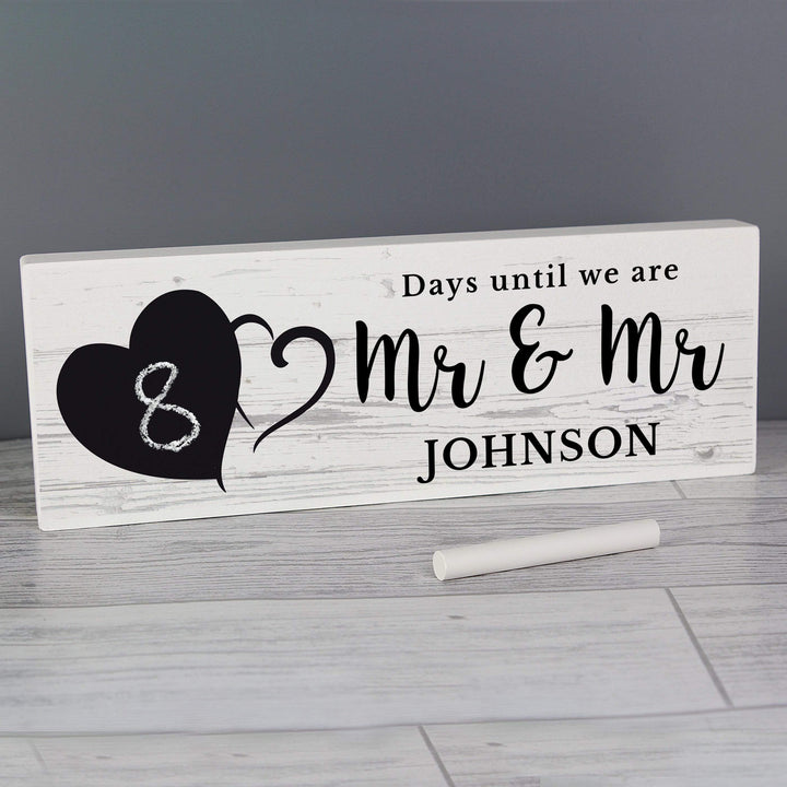 Personalised Memento Hanging Decorations &amp; Signs Personalised Wedding Countdown Sign