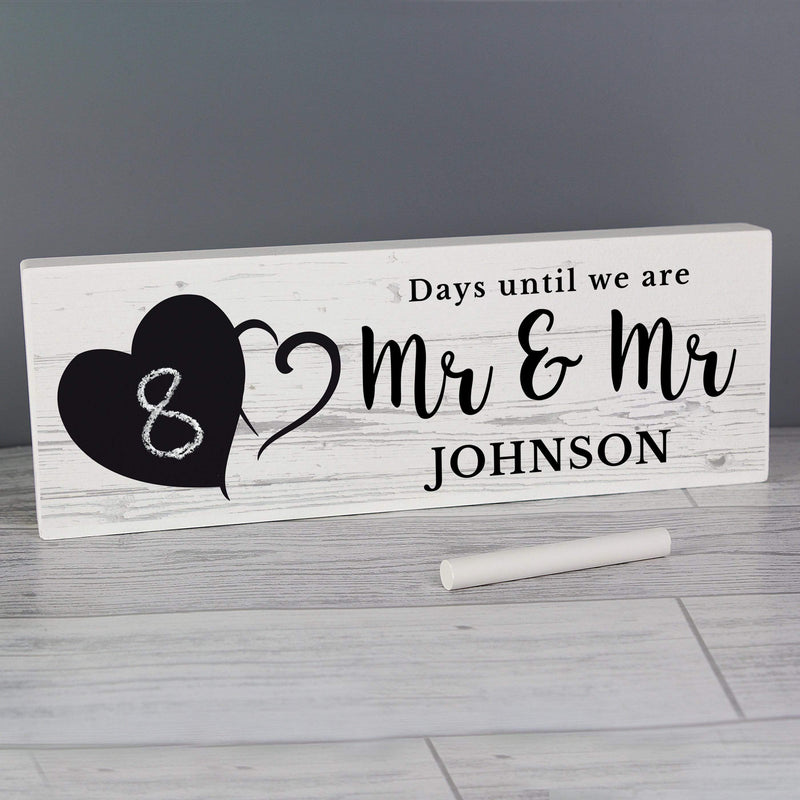 Personalised Memento Hanging Decorations & Signs Personalised Wedding Countdown Sign