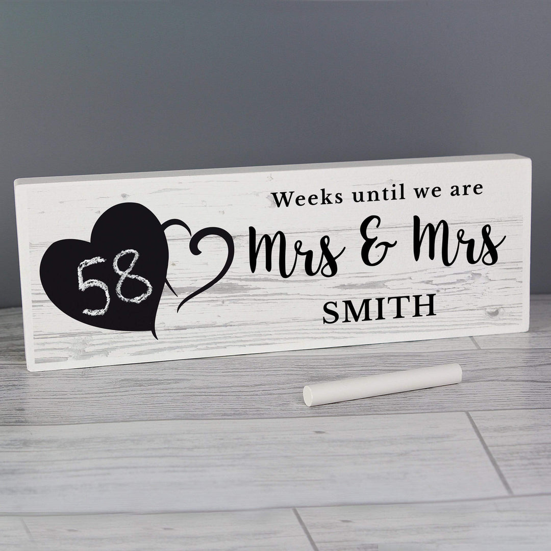 Personalised Memento Hanging Decorations &amp; Signs Personalised Wedding Countdown Sign