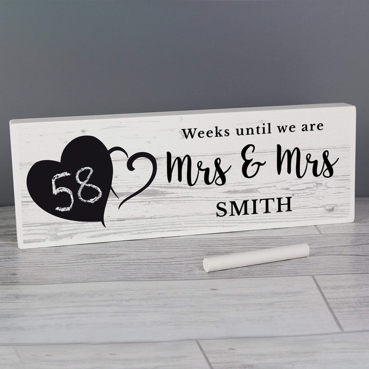 Personalised Memento Hanging Decorations &amp; Signs Personalised Wedding Countdown Sign