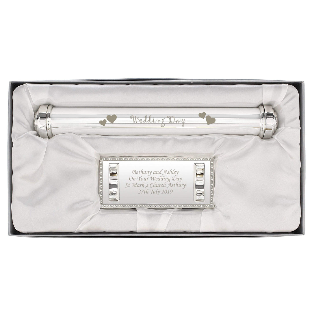 Personalised Memento Keepsakes Personalised Wedding Day Silver Plated Certificate Holder