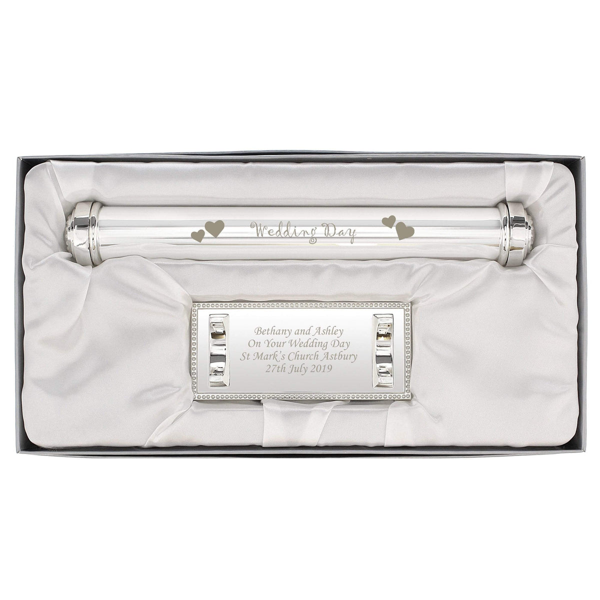 Personalised Memento Keepsakes Personalised Wedding Day Silver Plated Certificate Holder