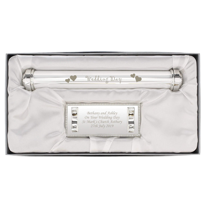 Personalised Memento Keepsakes Personalised Wedding Day Silver Plated Certificate Holder