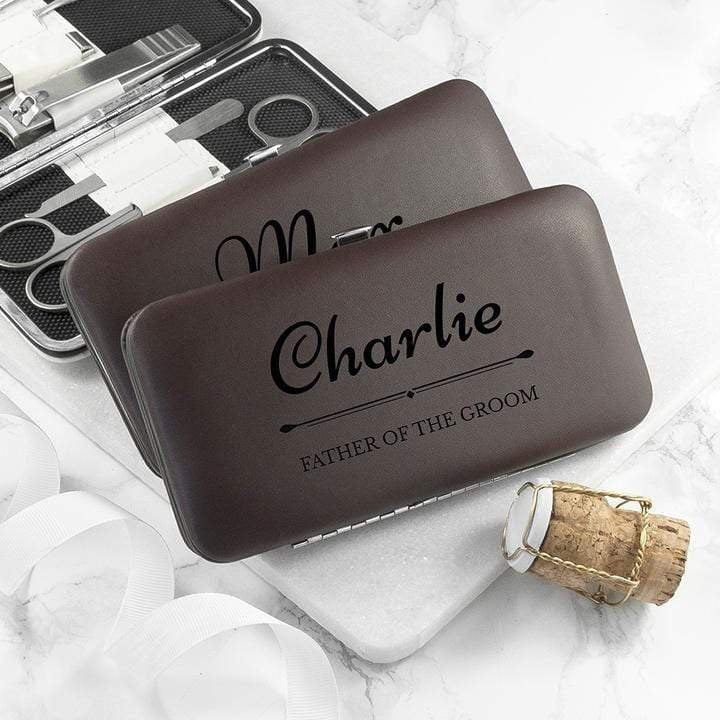 Treat Personalised Wedding Party Grooming Set - Brown