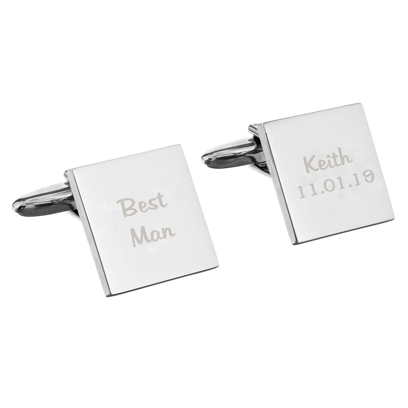 Personalised Memento Jewellery Personalised Wedding Role Square Cufflinks - 2 line