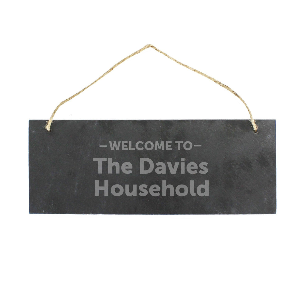 Personalised Memento Hanging Decorations & Signs Personalised Welcome To... Hanging Slate Plaque