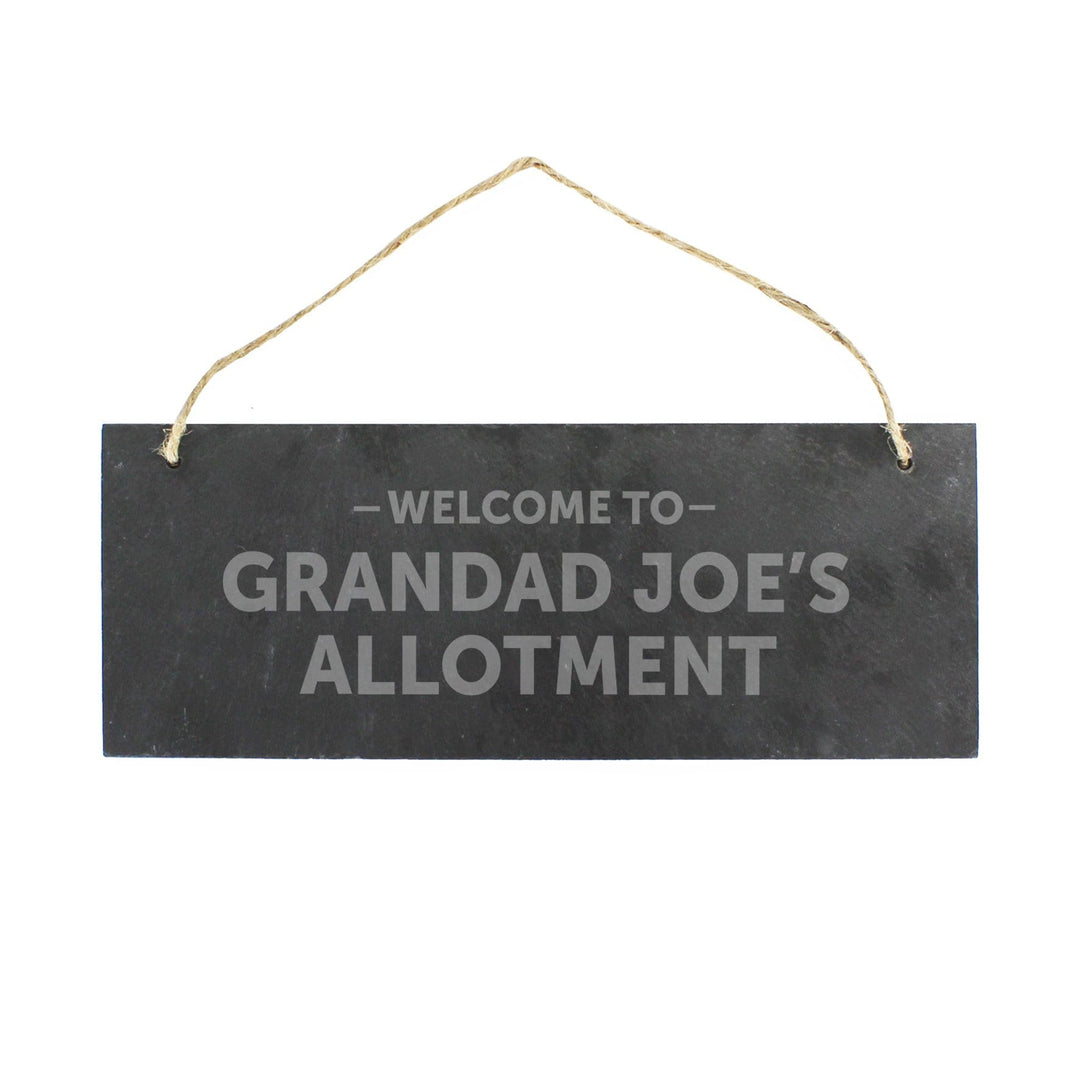 Personalised Memento Hanging Decorations &amp; Signs Personalised Welcome To... Hanging Slate Plaque