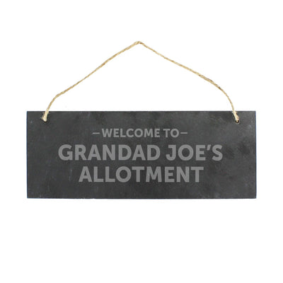 Personalised Memento Hanging Decorations & Signs Personalised Welcome To... Hanging Slate Plaque