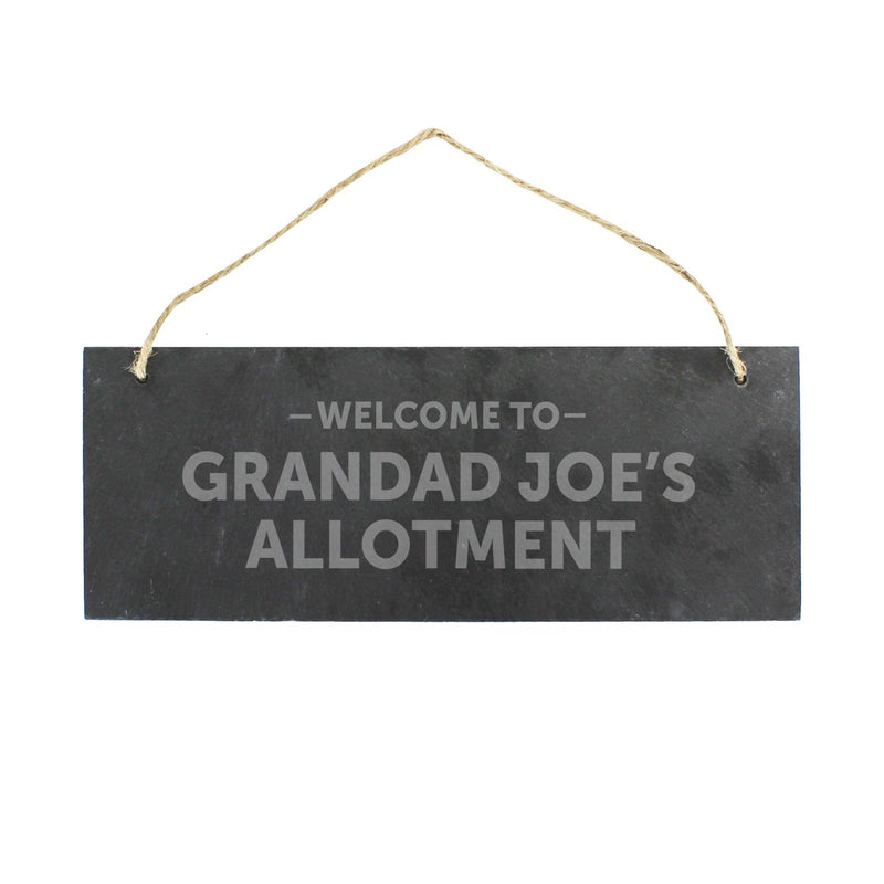 Personalised Memento Hanging Decorations & Signs Personalised Welcome To... Hanging Slate Plaque