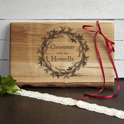 Treat Christmas Dining Personalised Welsh Ash Christmas Serving Board
