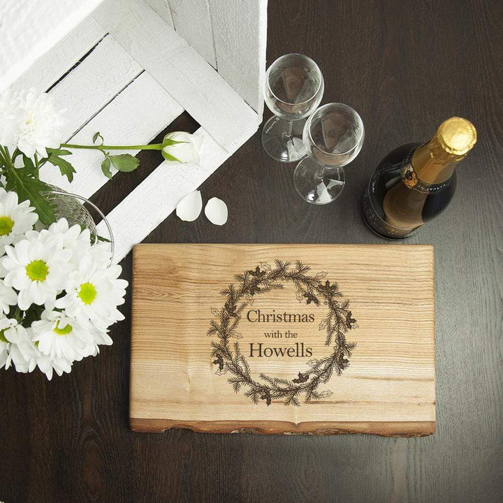 Treat Christmas Dining Personalised Welsh Ash Christmas Serving Board