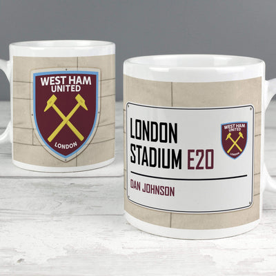 Personalised Memento Mugs West Ham United FC Street Sign Mug