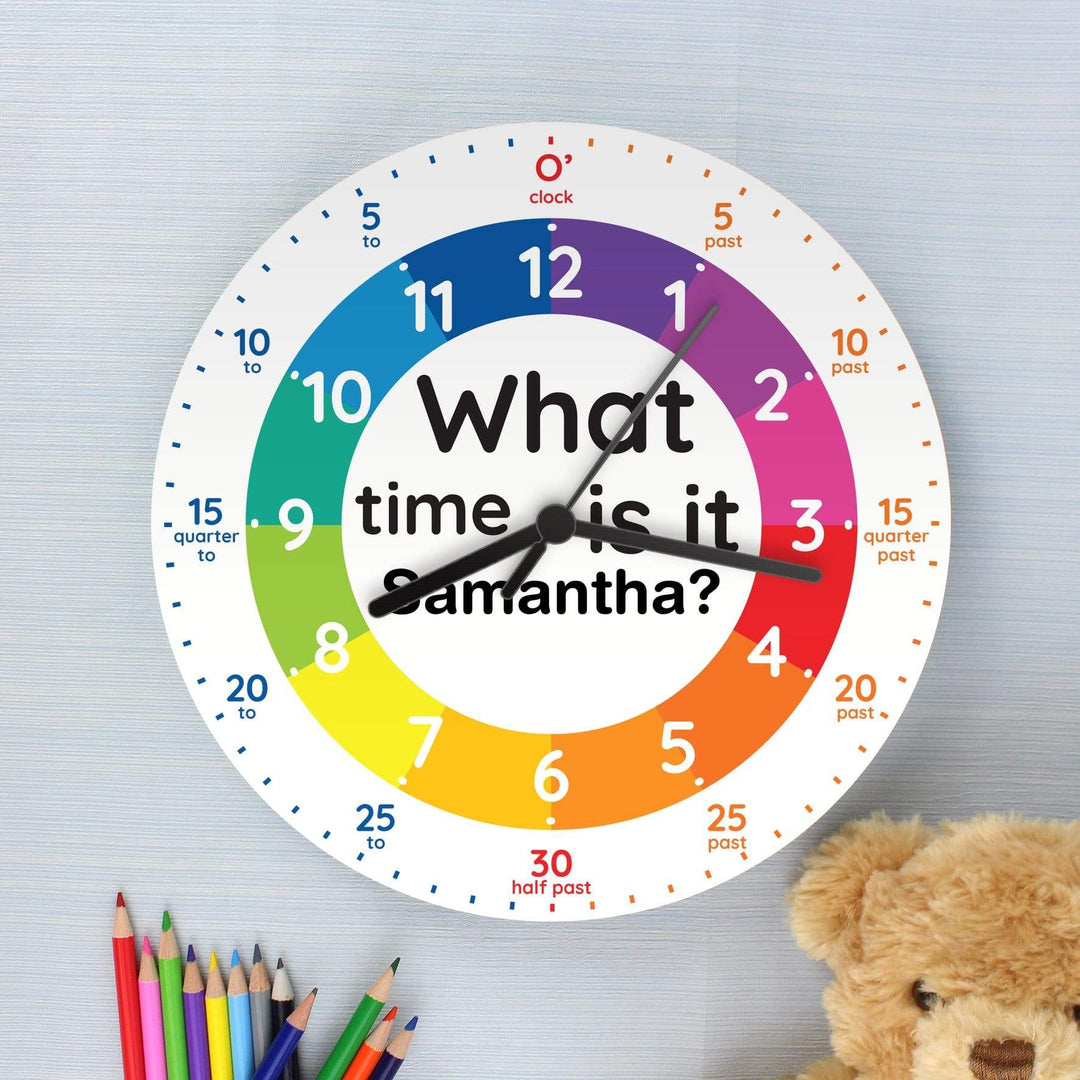 Personalised Memento Clocks &amp; Watches Personalised What Time Is It? Wooden Clock