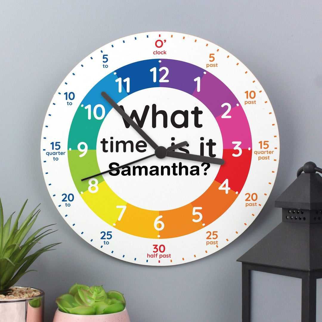 Personalised Memento Clocks &amp; Watches Personalised What Time Is It? Wooden Clock