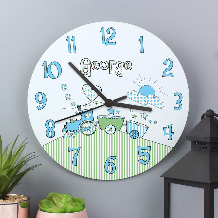 Personalised Memento Clocks &amp; Watches Personalised Whimsical Train Clock