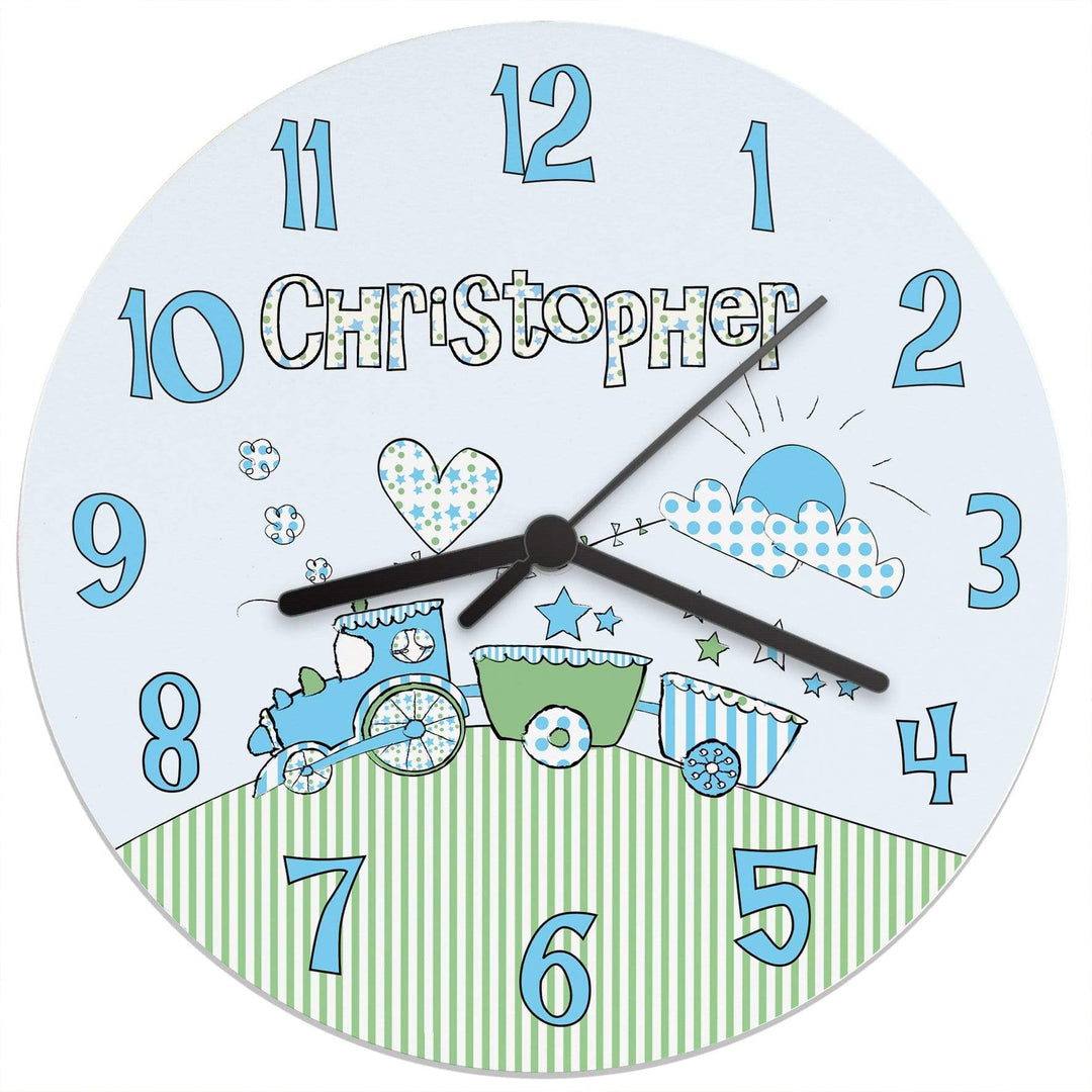 Personalised Memento Clocks &amp; Watches Personalised Whimsical Train Clock