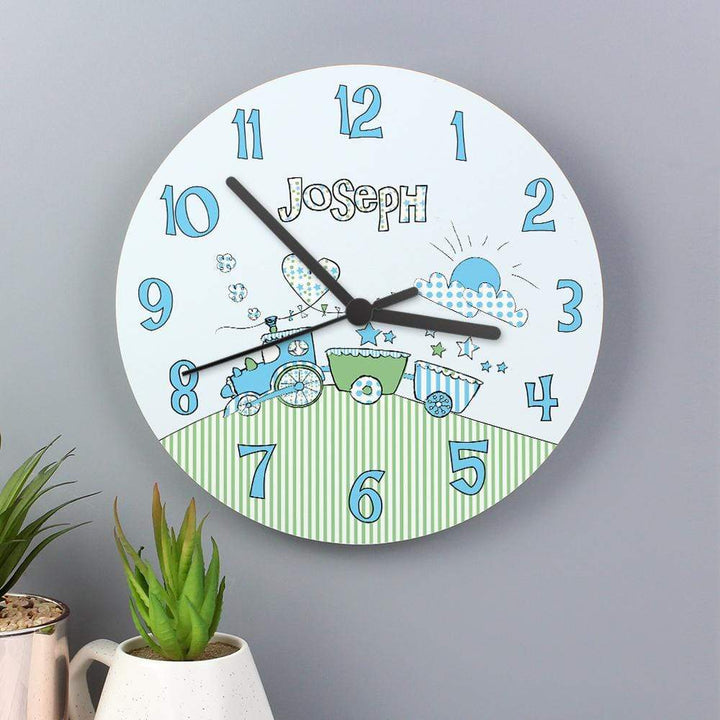 Personalised Memento Clocks &amp; Watches Personalised Whimsical Train Clock
