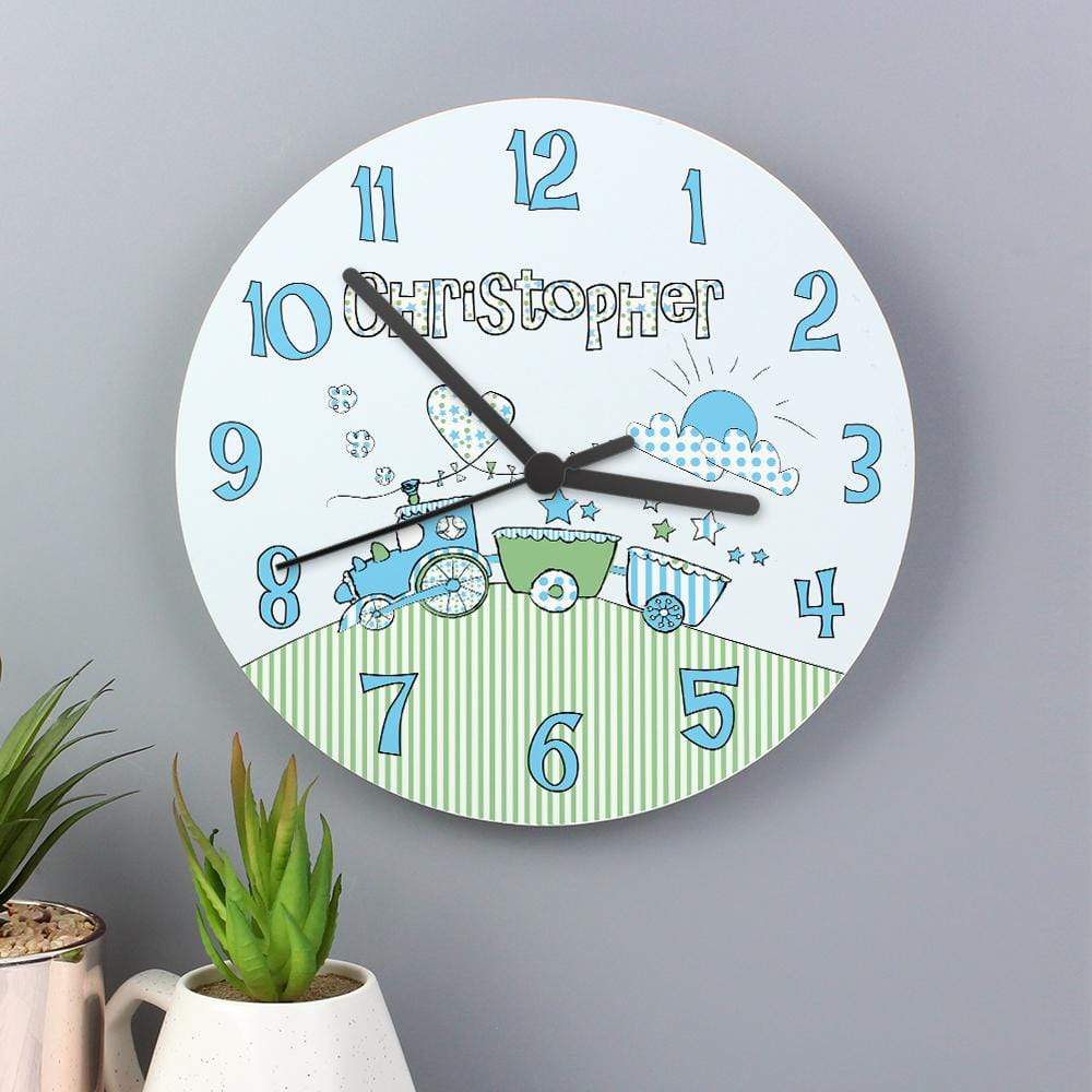 Personalised Memento Clocks &amp; Watches Personalised Whimsical Train Clock