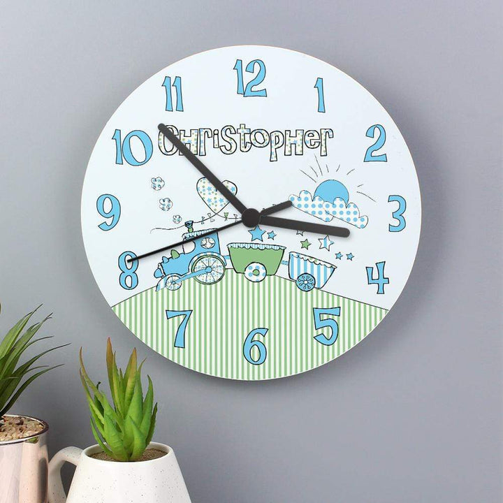 Personalised Memento Clocks &amp; Watches Personalised Whimsical Train Clock