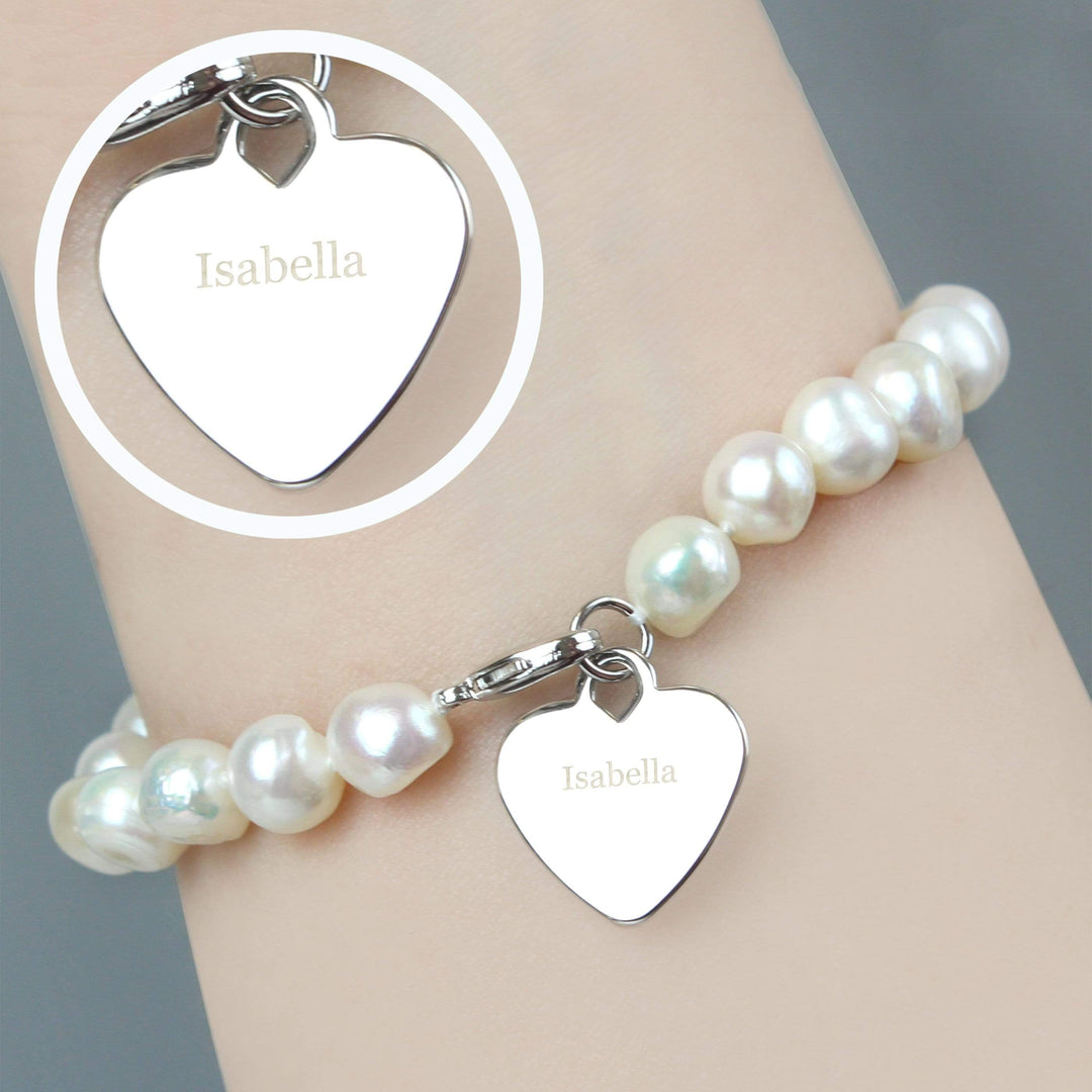 Personalised Memento Jewellery Personalised White Freshwater Pearl Name Bracelet