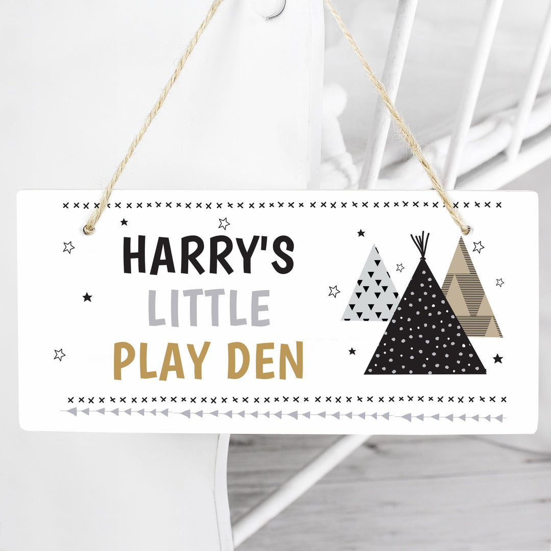 Personalised Memento Personalised Wigwam Wooden Sign