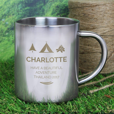 Personalised Memento Mugs Personalised 'Wilderness Wanderer' Stainless Steel Mug