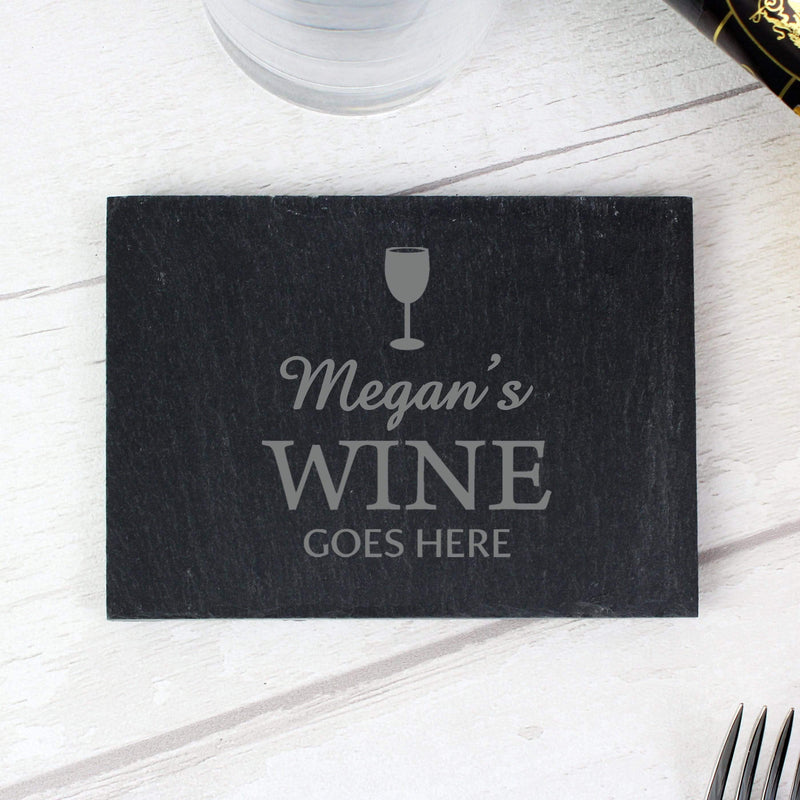 Personalised Memento Kitchen, Baking & Dining Gifts Personalised Wine Goes Here... Single Slate Coaster