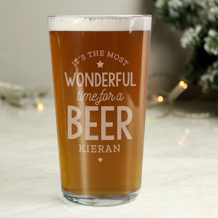 Personalised Memento Personalised Wonderful Time For A Beer Pint Glass
