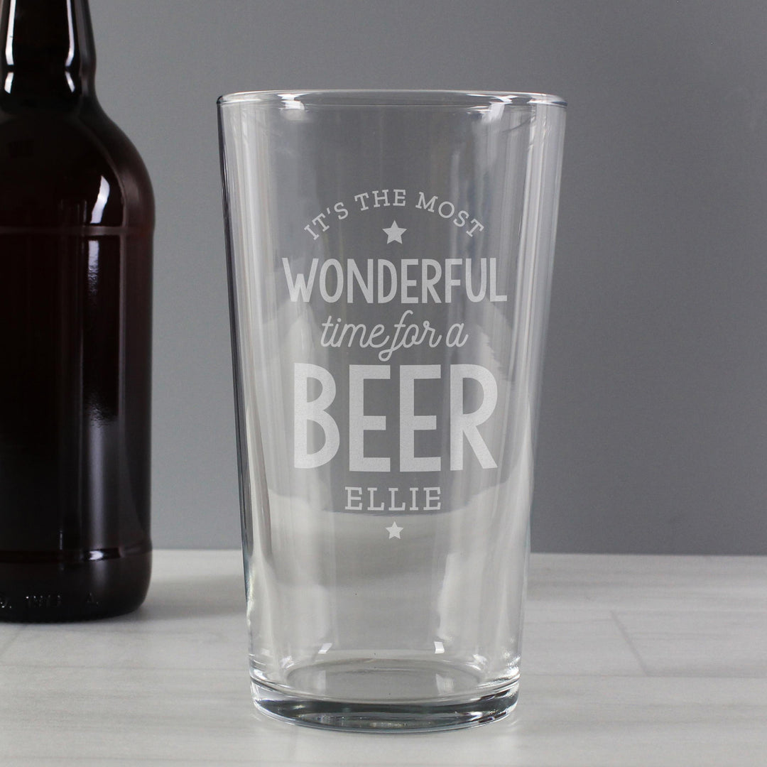 Personalised Memento Personalised Wonderful Time For A Beer Pint Glass